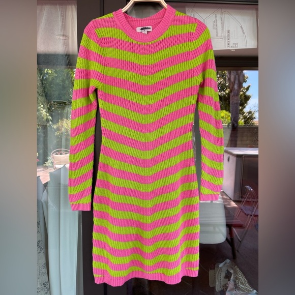 VICTOR GLEMAUD x TARGET Collab ~ Pink/Green Striped Sweater Dress ~ Small - Picture 6 of 12